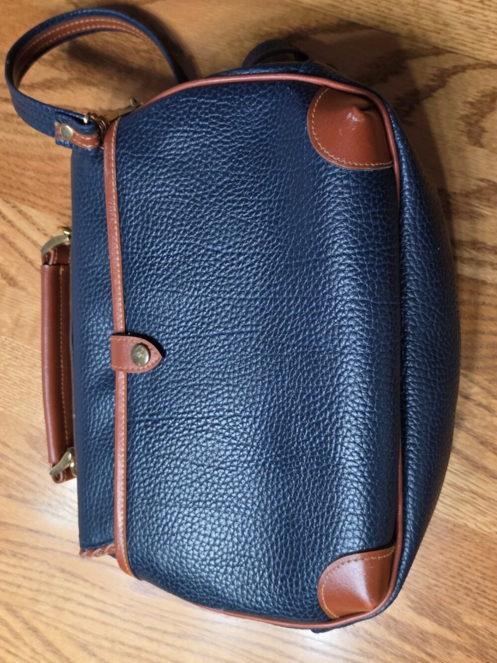 Vintage Dooney and Bourke shoulder bag All Weather Leather Blue Brown - Picture 12 of 12